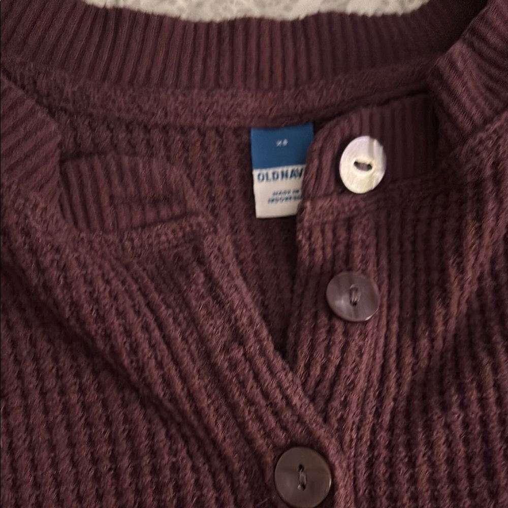 Old Navy Women's purple textured Henley